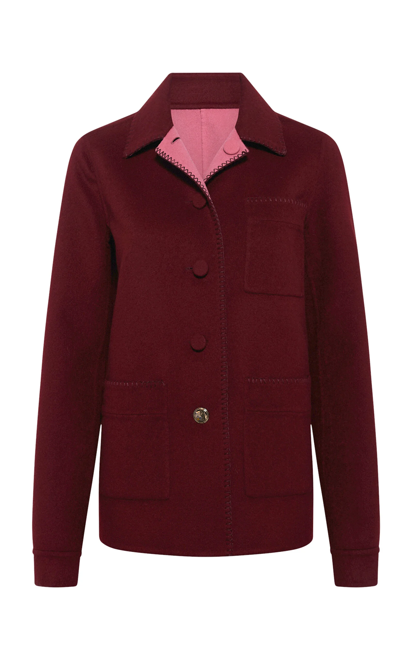 Ulu Cashmere Reversible Chore Jacket burgundy - 1