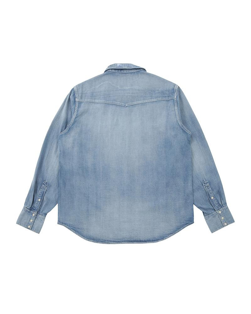 visvim SOCIAL SCULPTURE SHIRT DMGD LT.INDIGO outlook