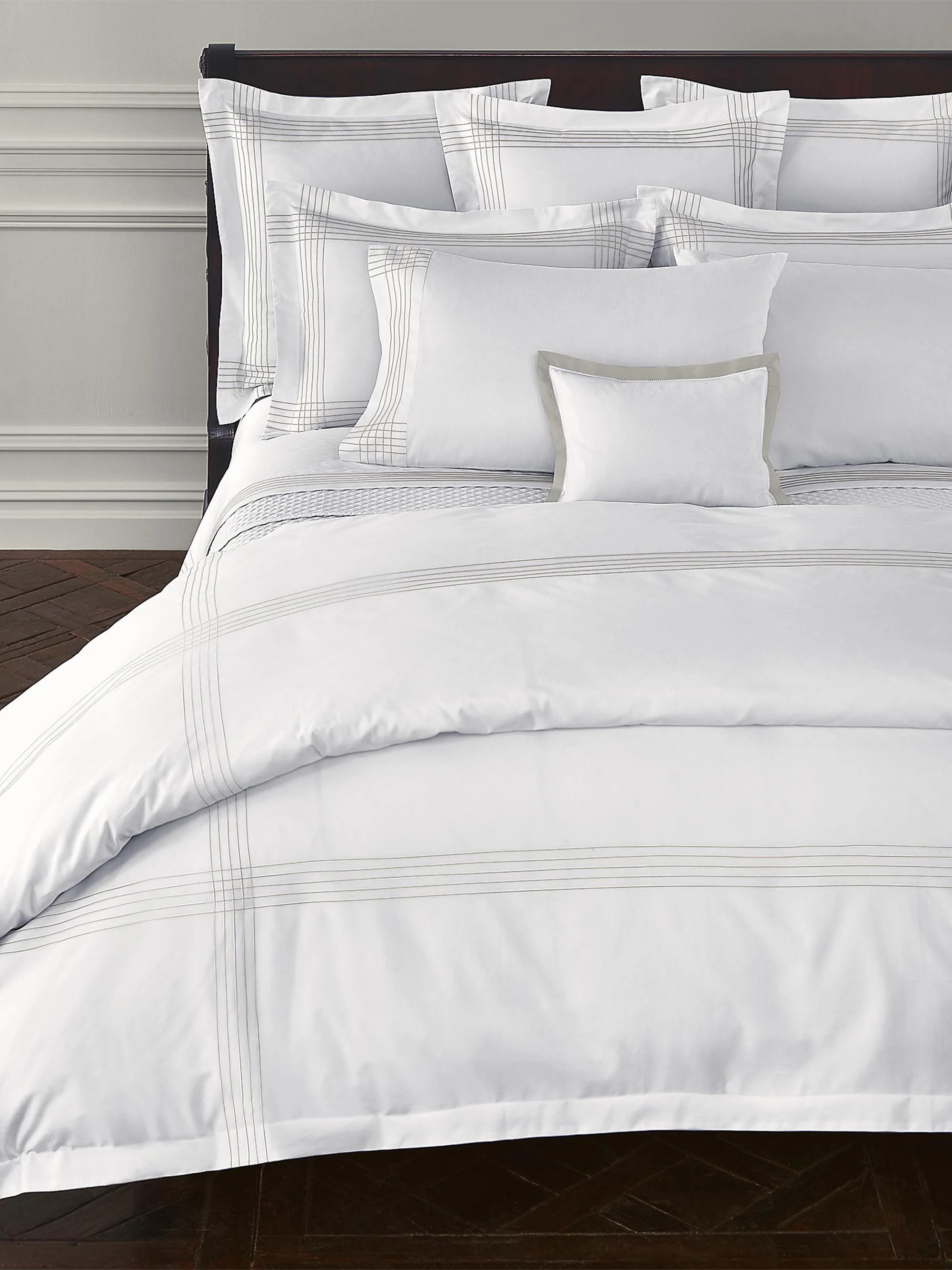 Organic Sateen Handkerchief Duvet Cover & Sham Collection - Silver - 1