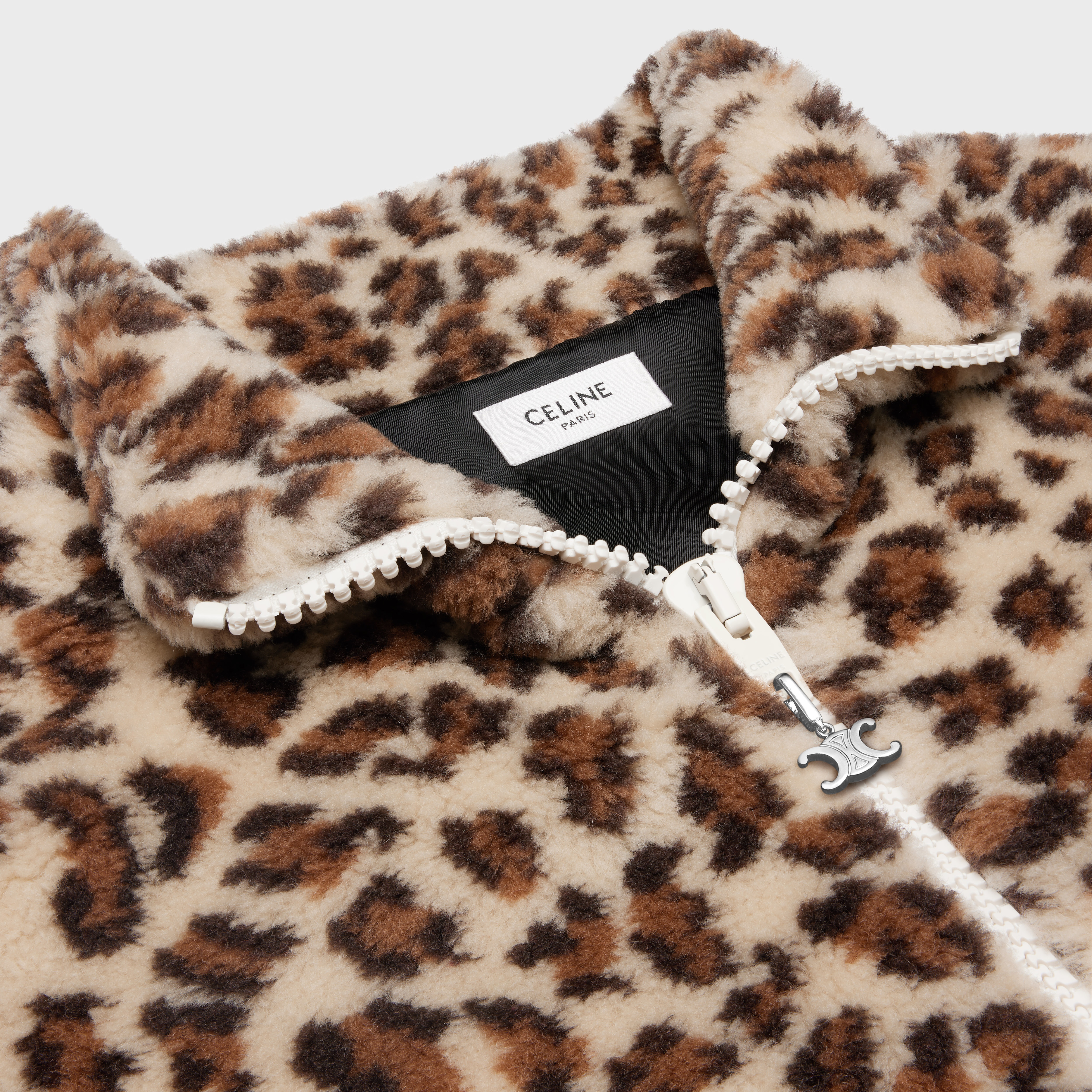 celine jacket in leopard-print fleece - 3