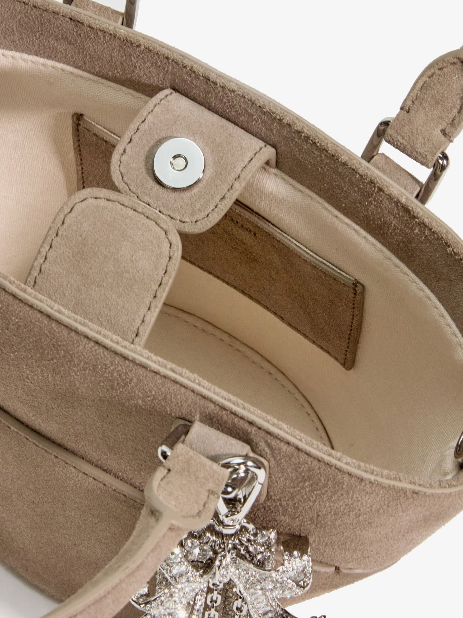 Self Portrait Suede Shoulder Bag With Charms - 4