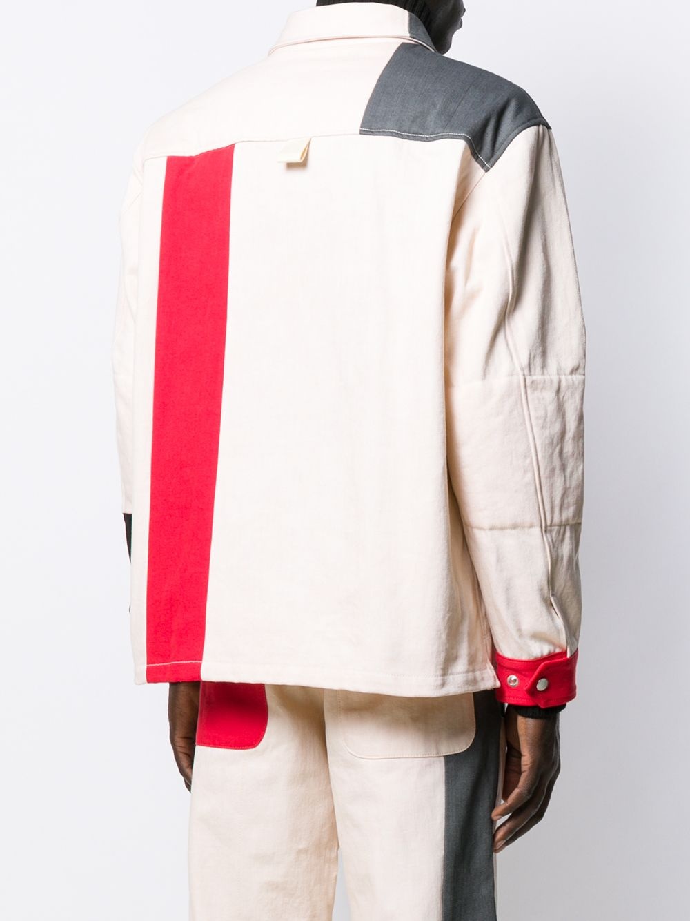 colour block shirt jacket - 4