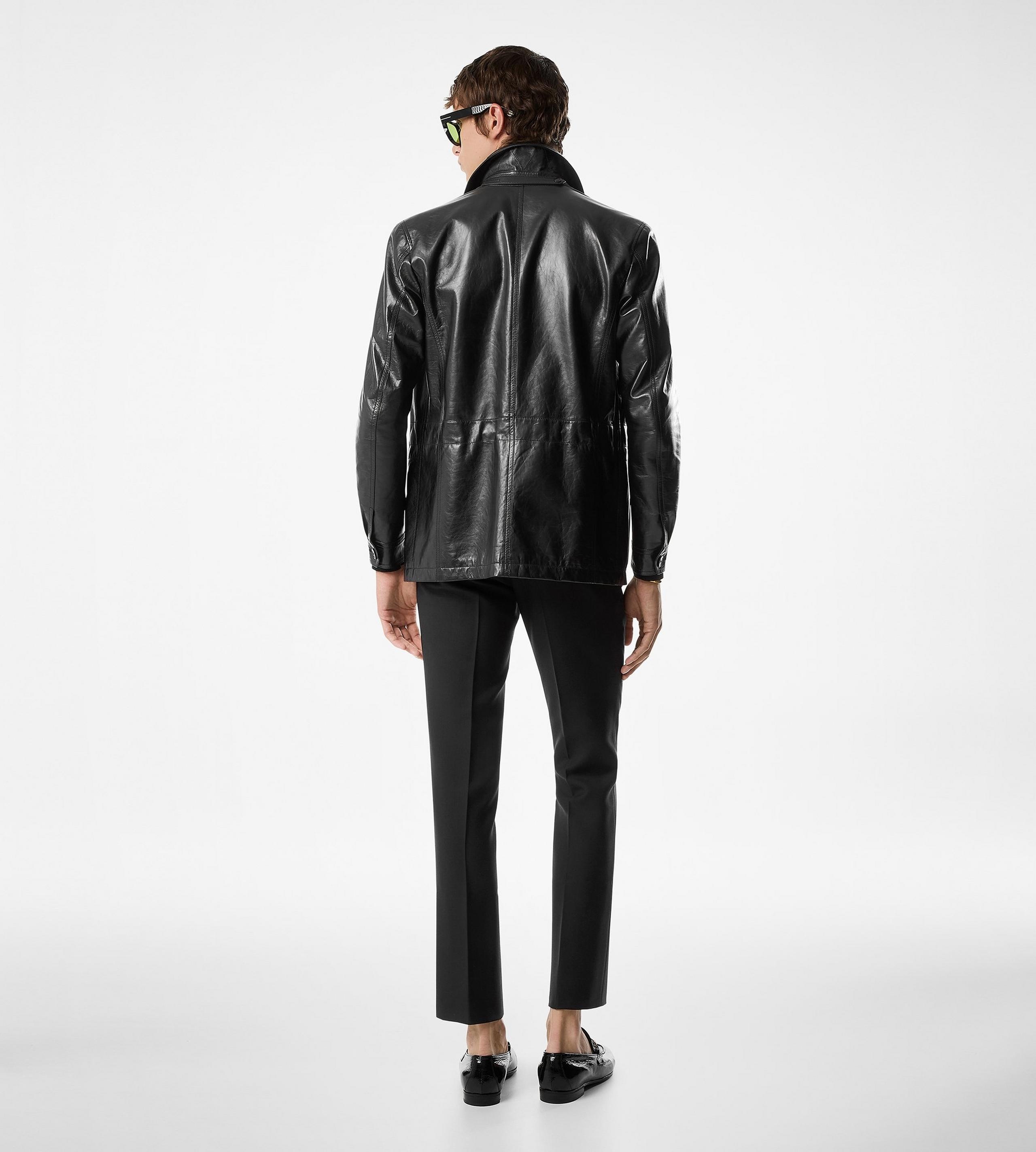 NATURAL SHINE LEATHER SAFARI JACKET - 3