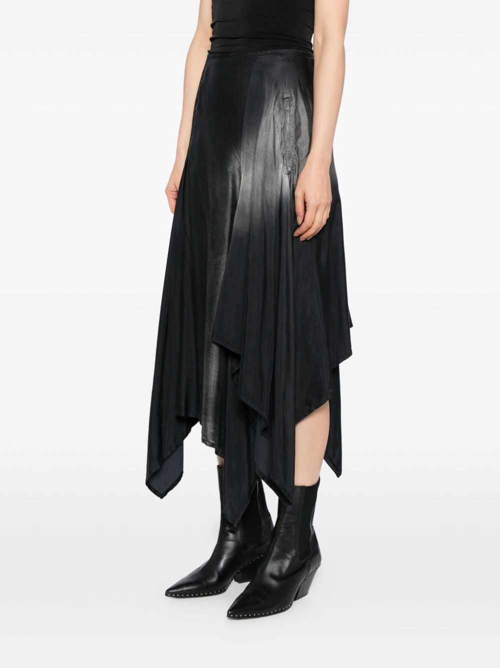 asymmetric mid skirt - 3