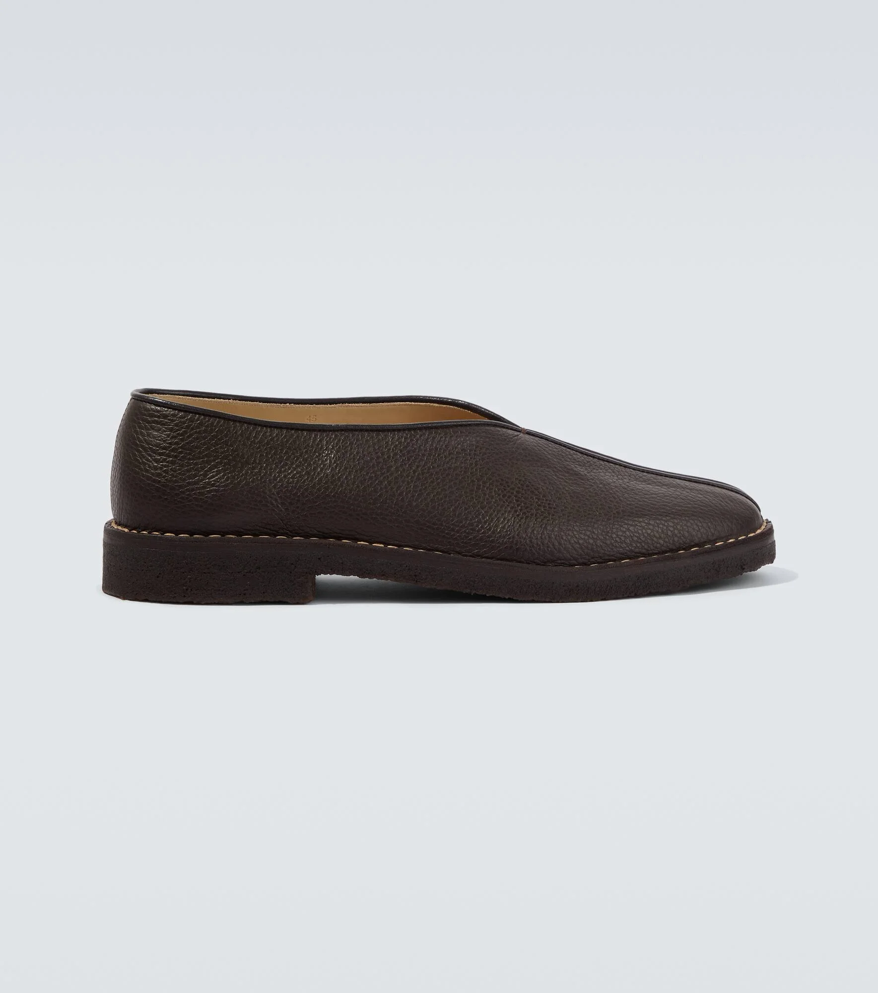 Piped leather slip-on shoes - 1