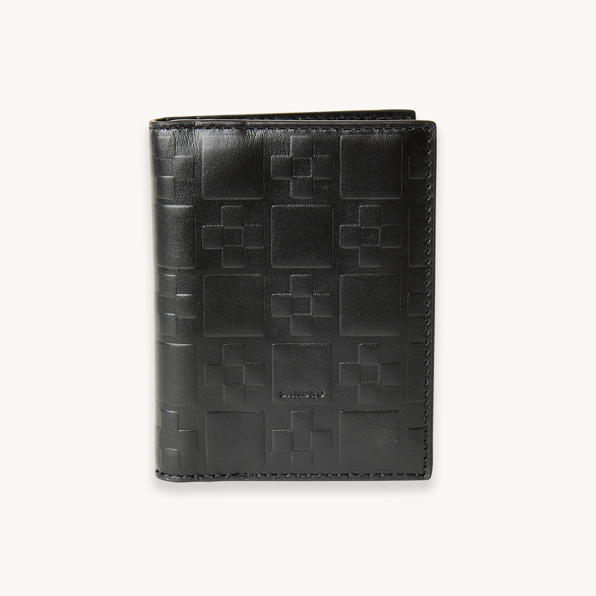 Embossed leather vertical card holder - 1