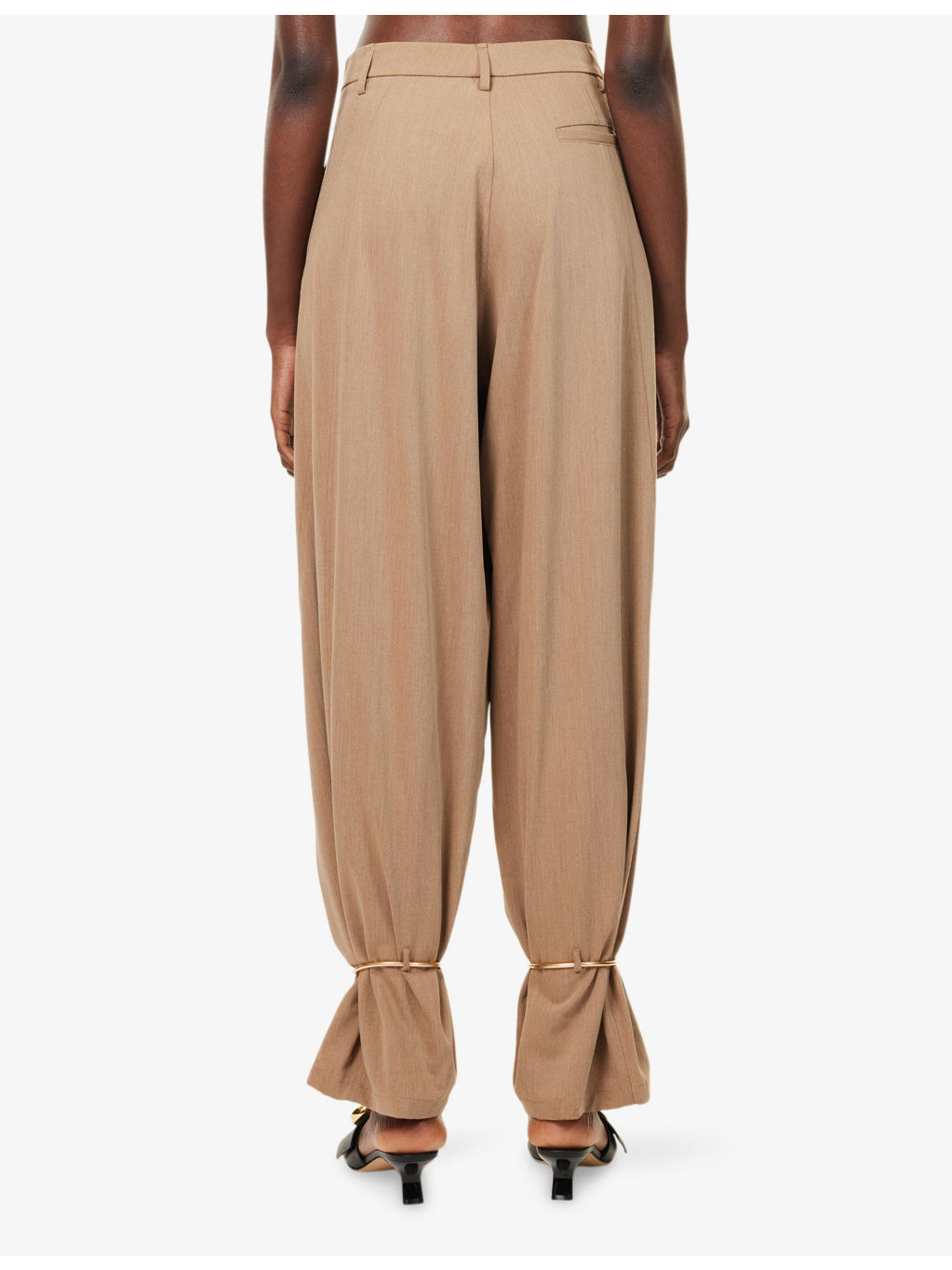 Phebe Cuffed Wide-Leg Wool-Blend Trousers - 4