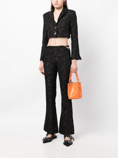 GANNI jacquard flared trousers outlook