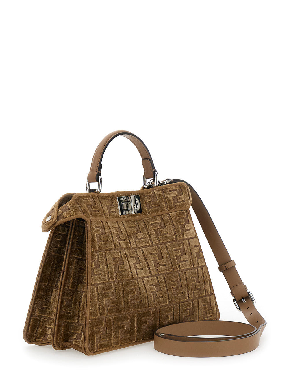 Fendi Women 'Peekaboo Iseeu Small' Brown Handbag With All-Over Ff Motif In Fabric Woman - 3