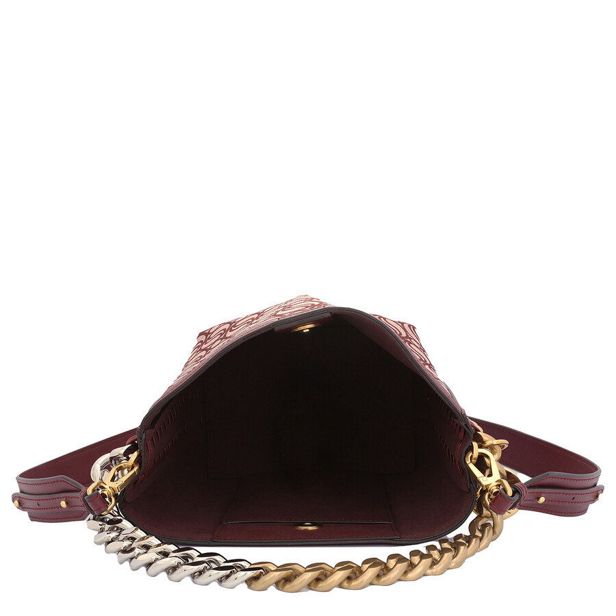 Stella Mccartney Burgundy Ladies S-Wave Monogram Bucket Bag - 6