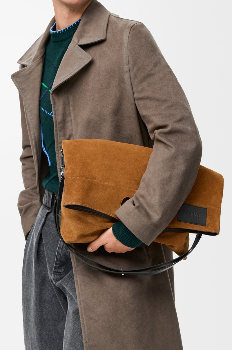 Loewe Bob folded tote in suede outlook