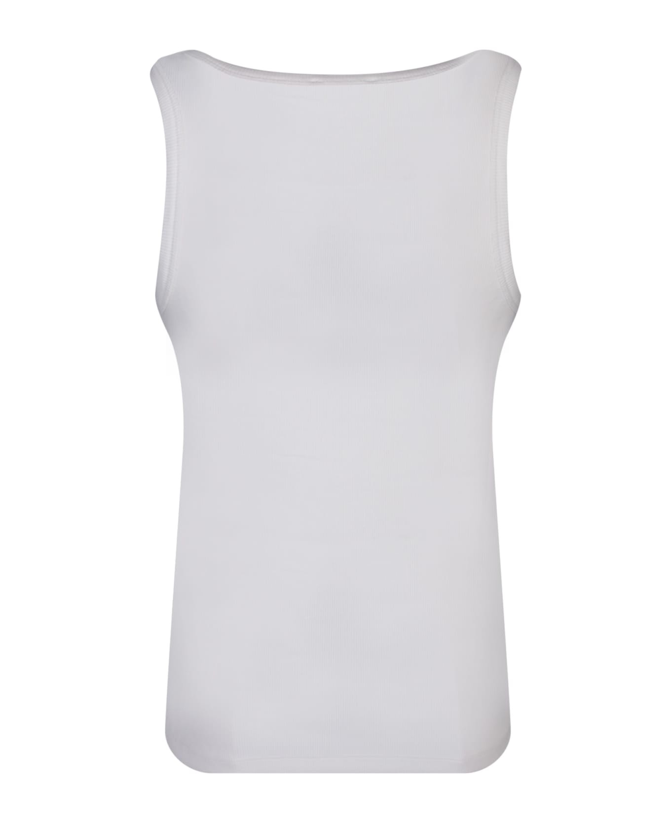 Ribbed Tank Top With Embroidered Logo - 2