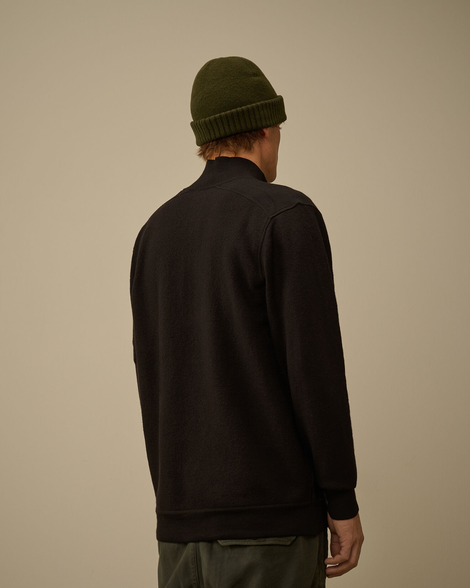 Merino Wool Felted Half Button Sweater - 4