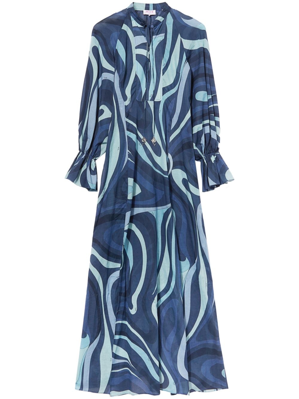 Marmo-print cotton maxi dress - 1