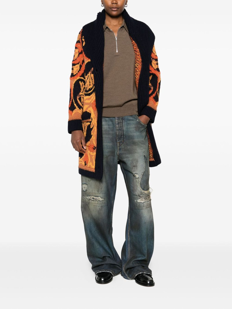 Etro floral-pattern shawl-collar cardigan outlook