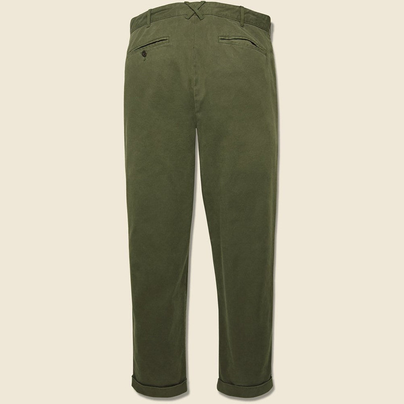 ALEX MILL Standard Pleated Chino - Olive outlook