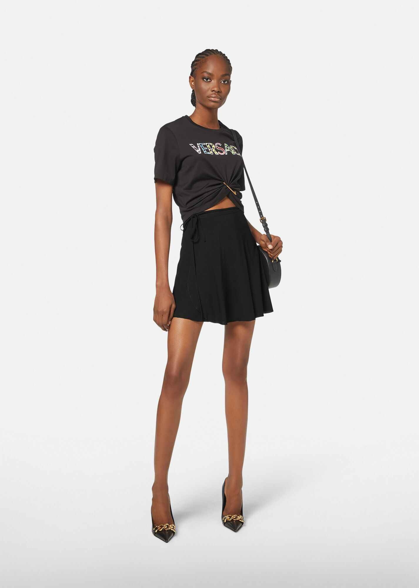 Tie-Wrapped Mini Skirt - 4