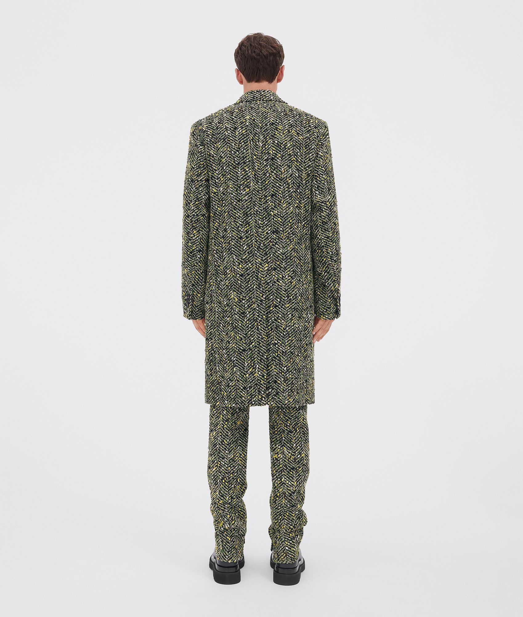 mouliné herringbone wool coat - 3