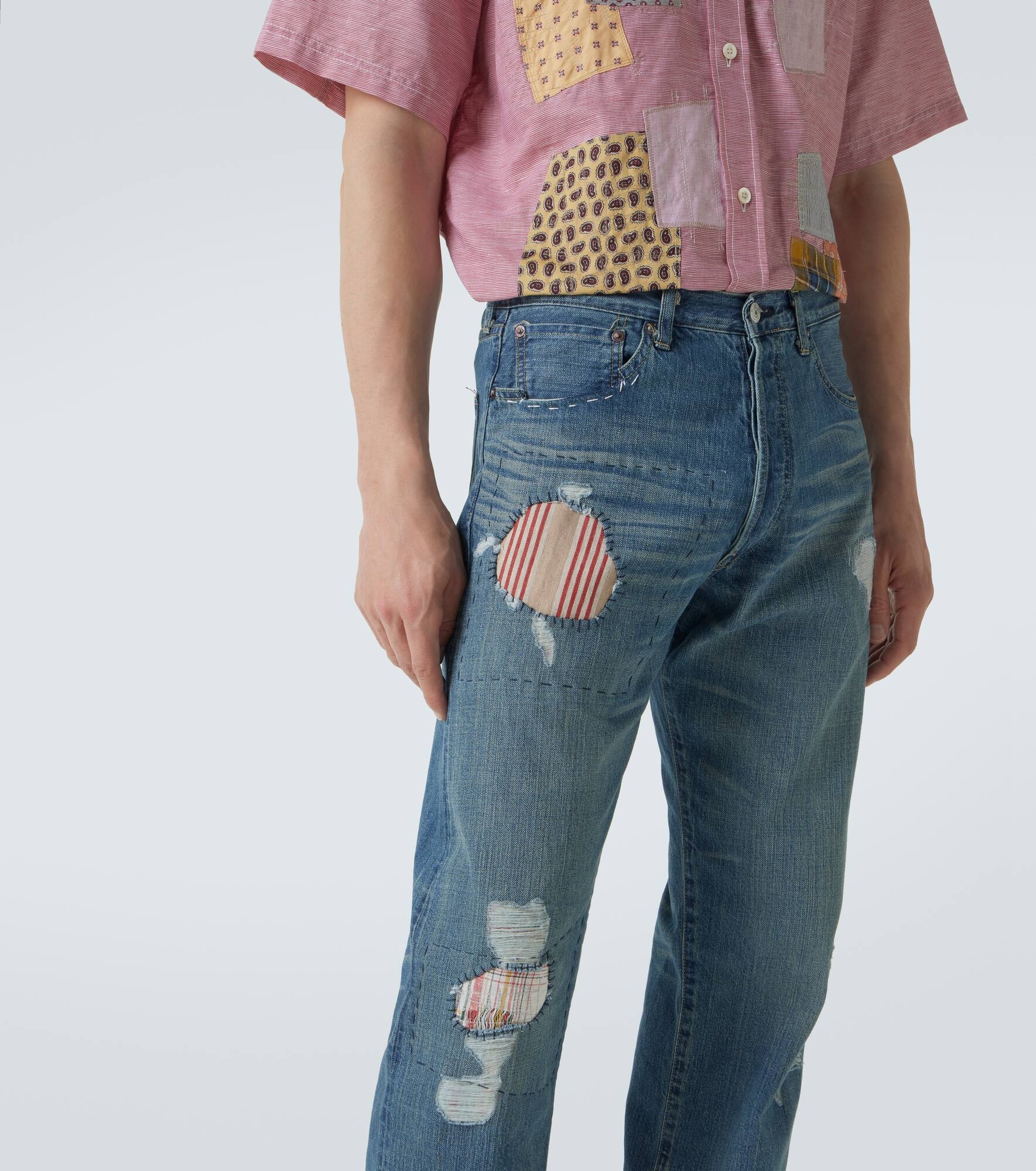 x Levi's® patchwork straight jeans - 6