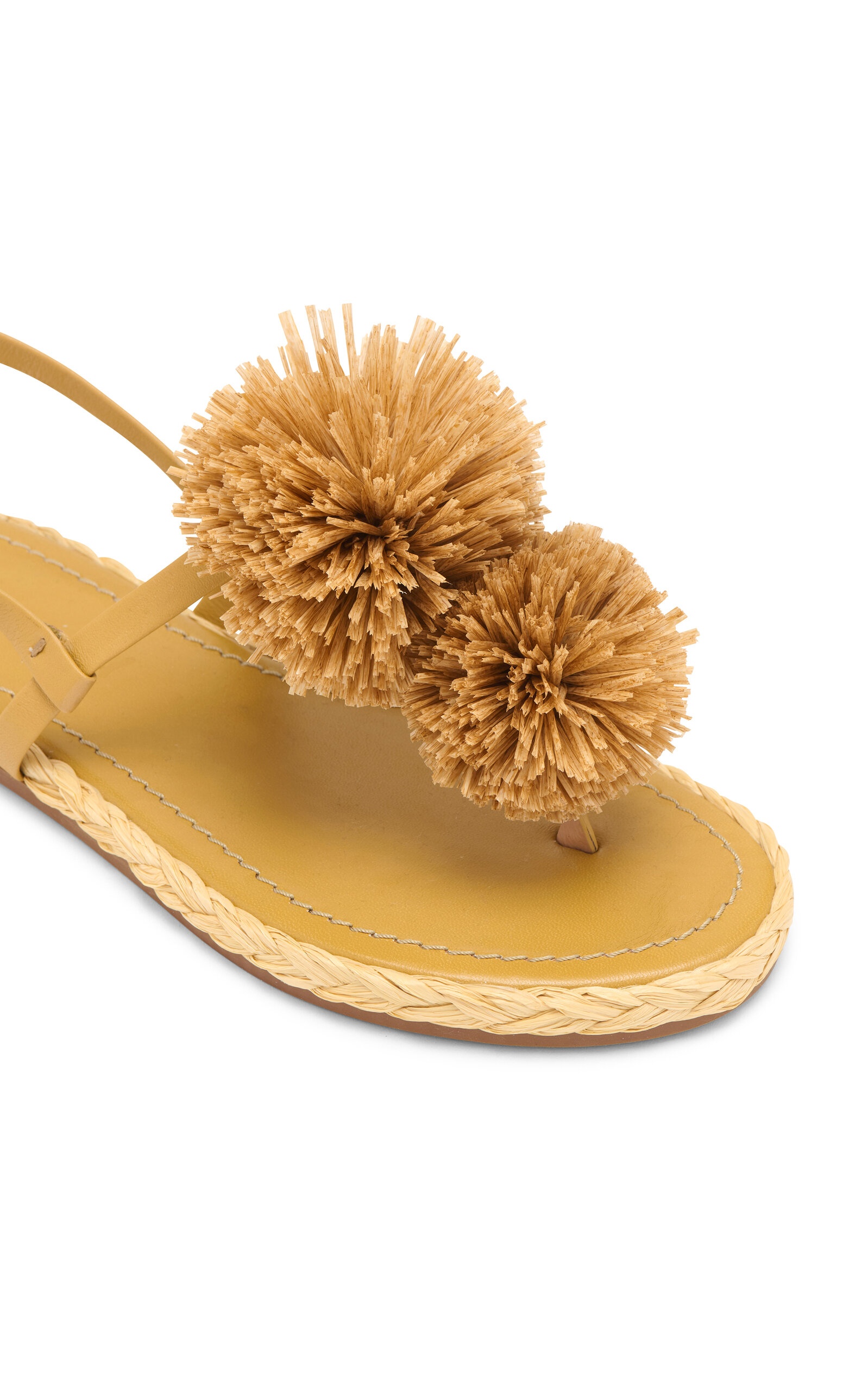 Ingrid Pom Pom Leather Espadrilles yellow - 5