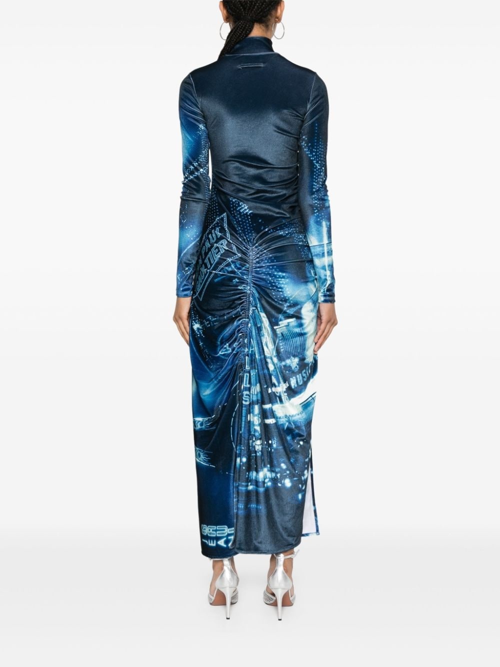 Pigalle-print velvet dress - 4