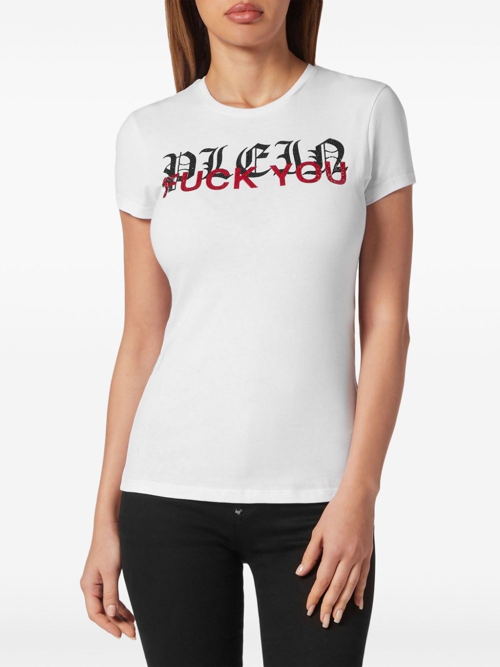 lettering cotton T-shirt - 2