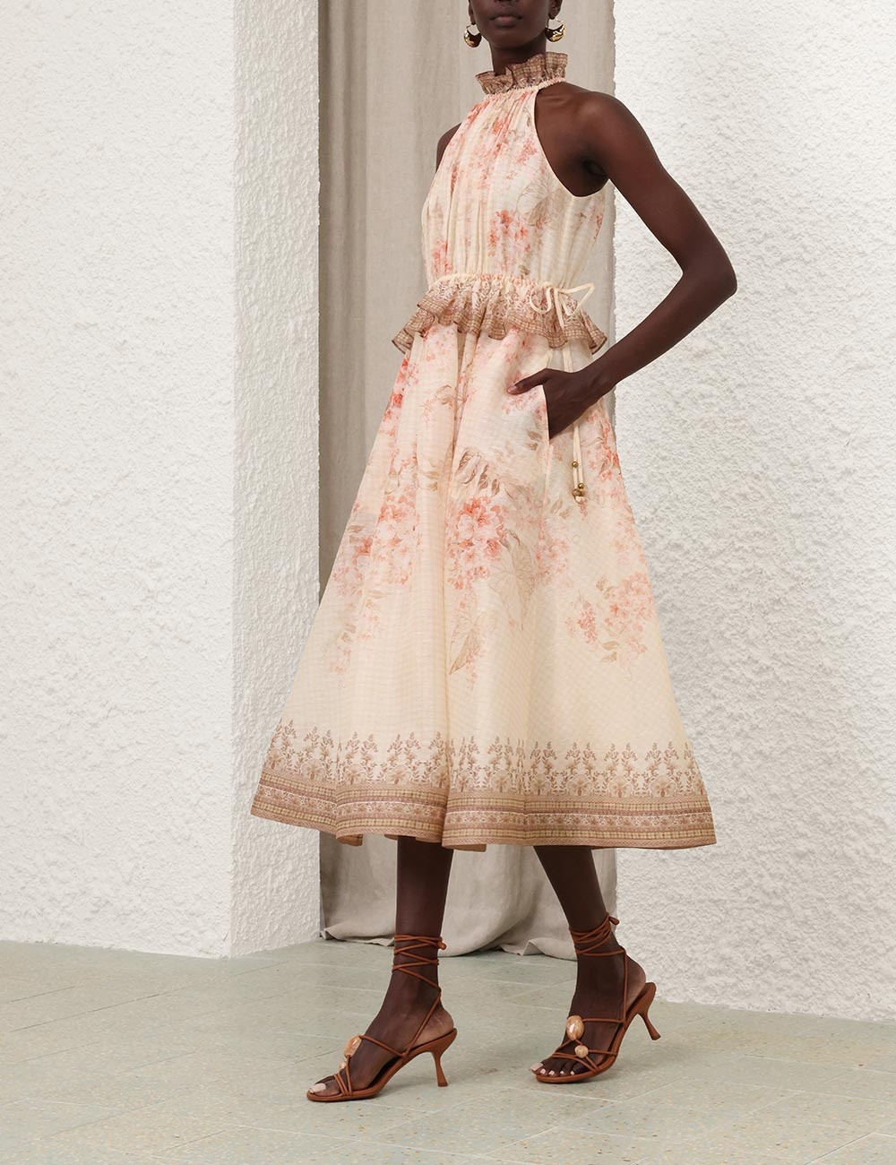 Zimmermann ILLUMINATE HALTER MIDI DRESS | REVERSIBLE