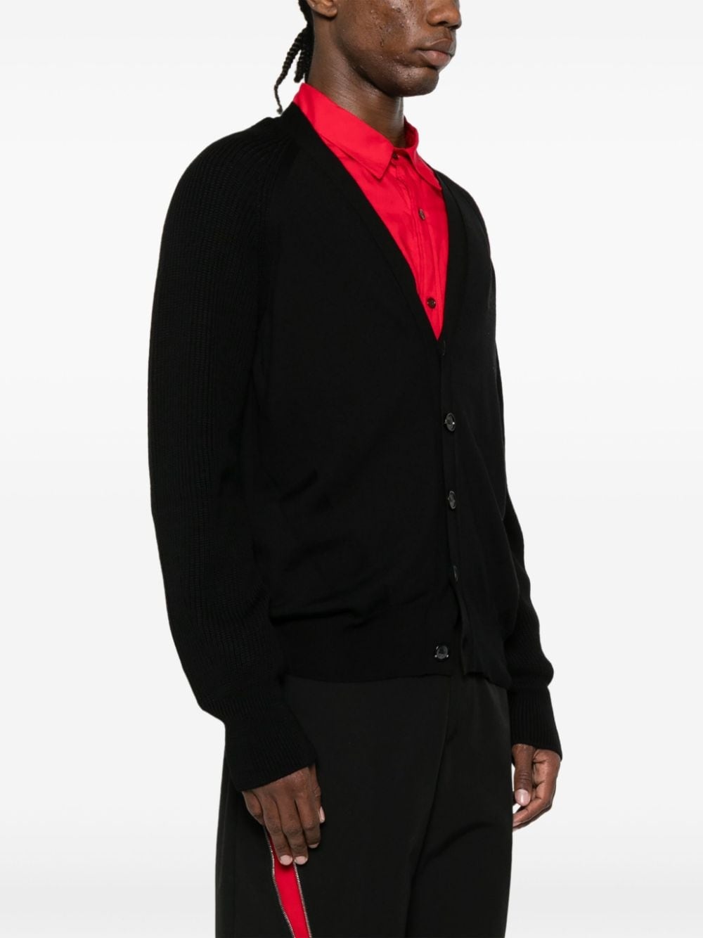 embroidered-logo knitted cardigan - 3