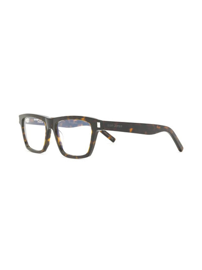 SAINT LAURENT tortoiseshell square-frame glasses outlook