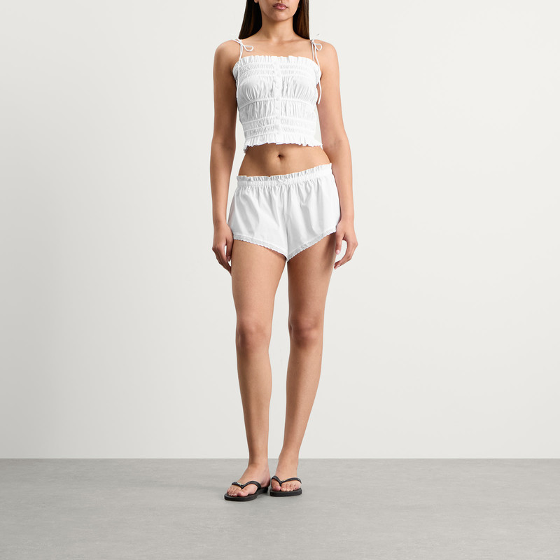 SKIMS Skims Garment Washed Poplin Ruffle Cami outlook