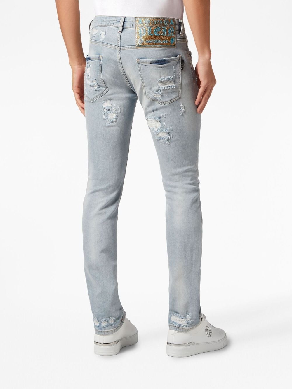 distressed low-rise skinny jeans - 4