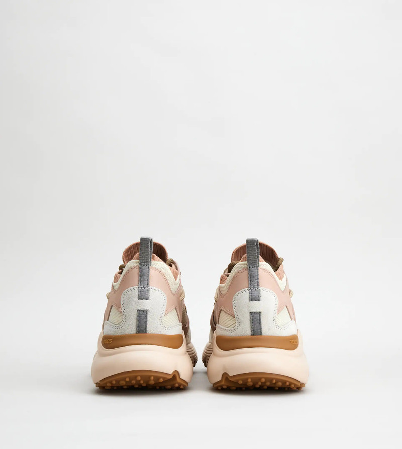 Tod's SNEAKERS IN LEATHER AND TECHNICAL FABRIC - PINK outlook