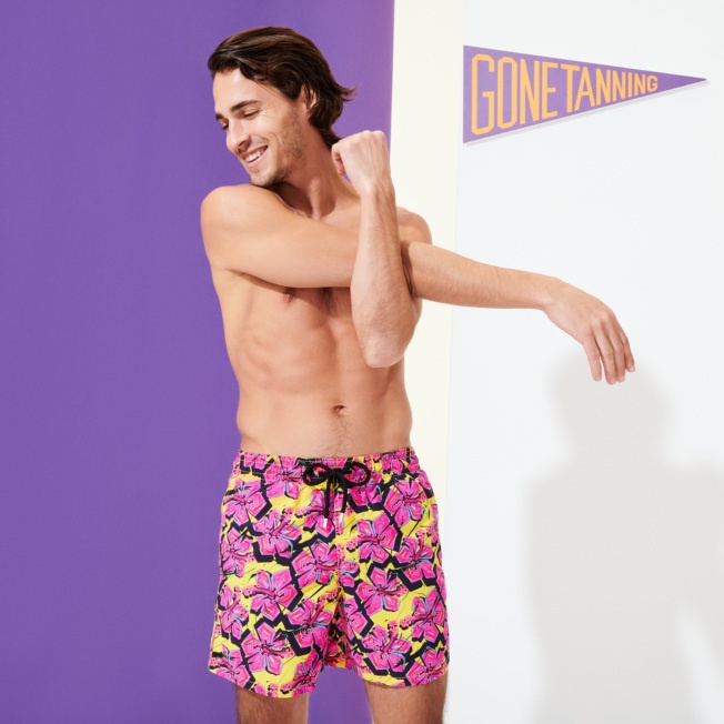 Men Swim Trunks 1985 Crazy Flower - 3