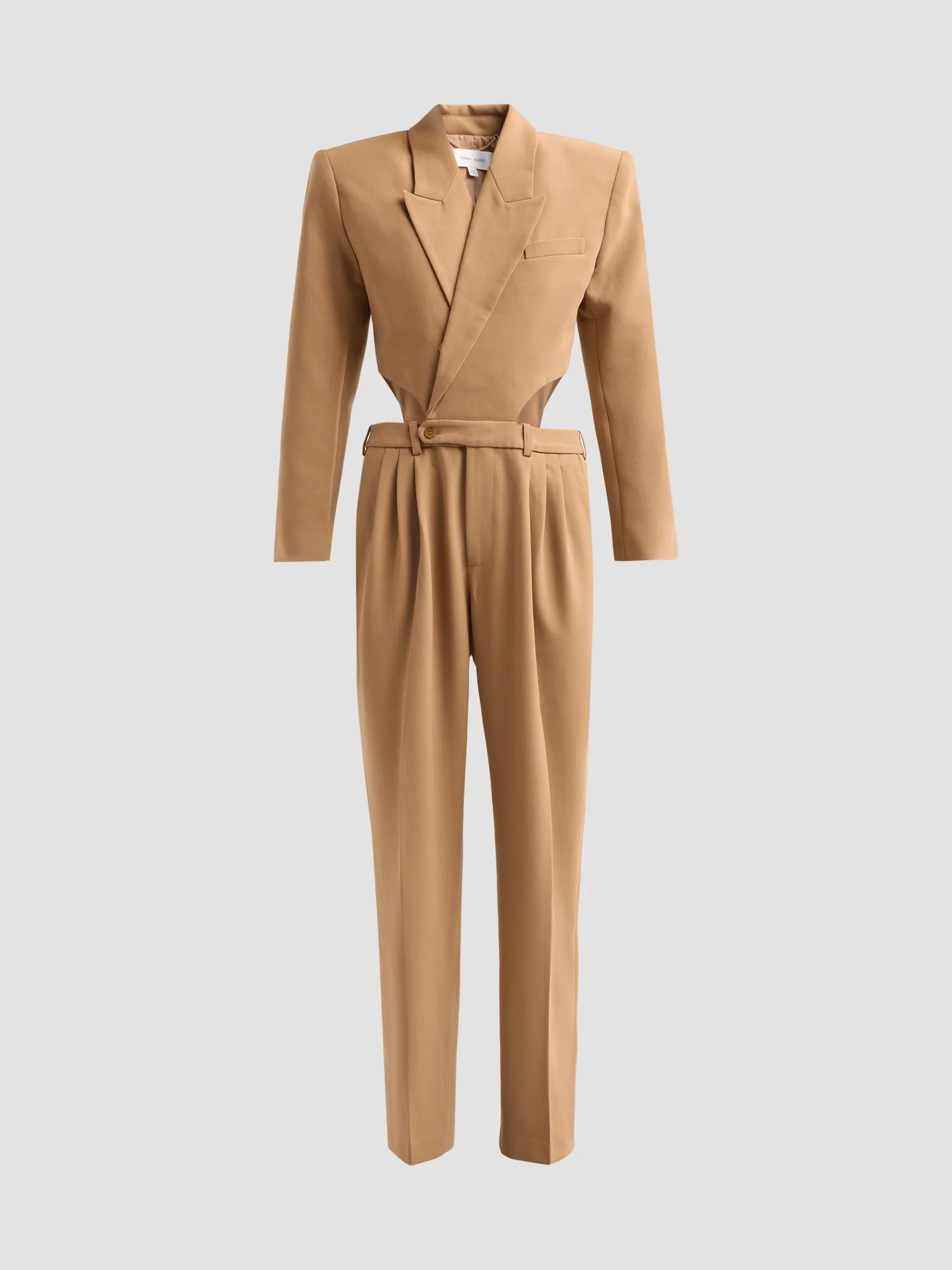 Women's Scyla Cut-Out Blazer Jumpsuit - Camel - 1