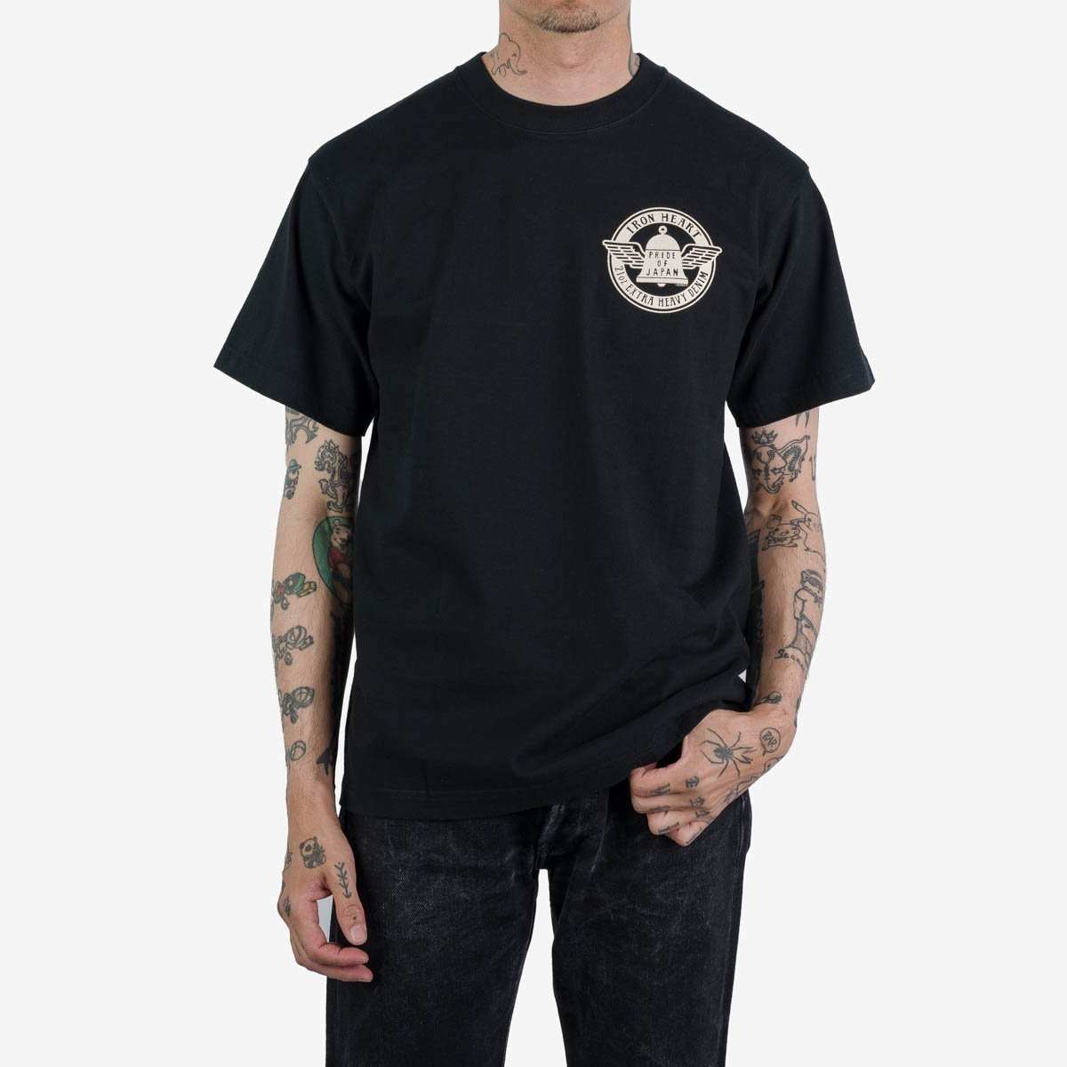 IHPT-2301-BLK 7.5oz Printed Loopwheel Crew Neck T-Shirt - Black - 3