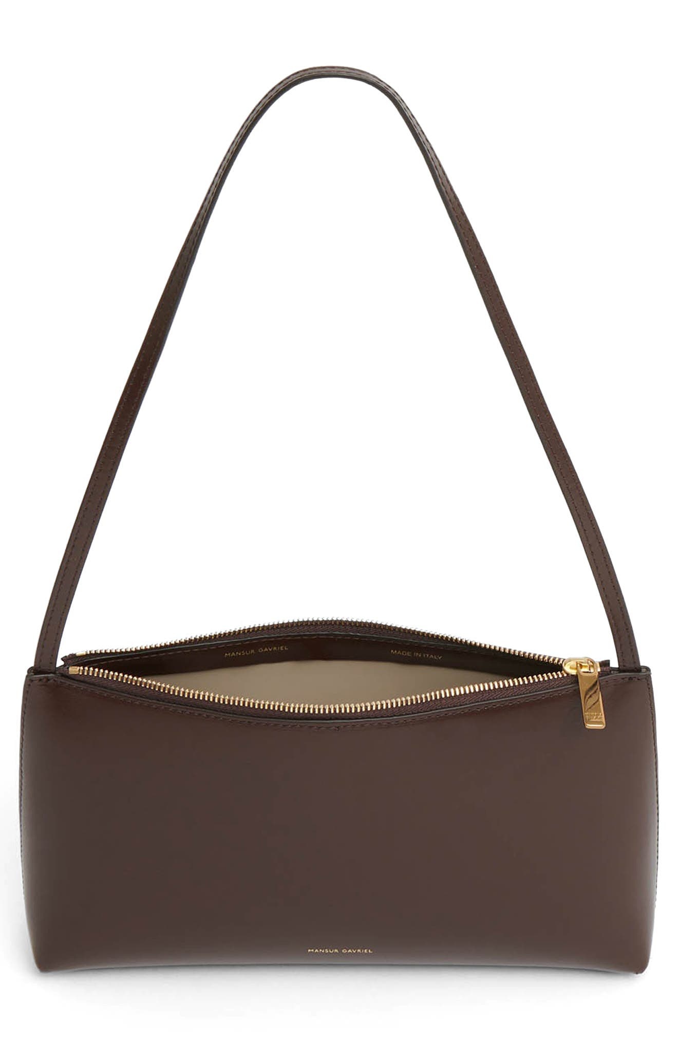 Mansur Gavriel Gaia Leather Shoulder Bag in Chocolate/Warm Grey at Nordstrom - 5
