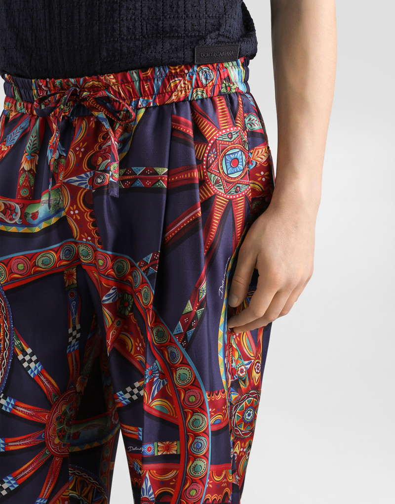 Carretto-print twill jogging trousers 4