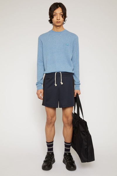 Acne Studios Side-stripe track shorts navy blue outlook