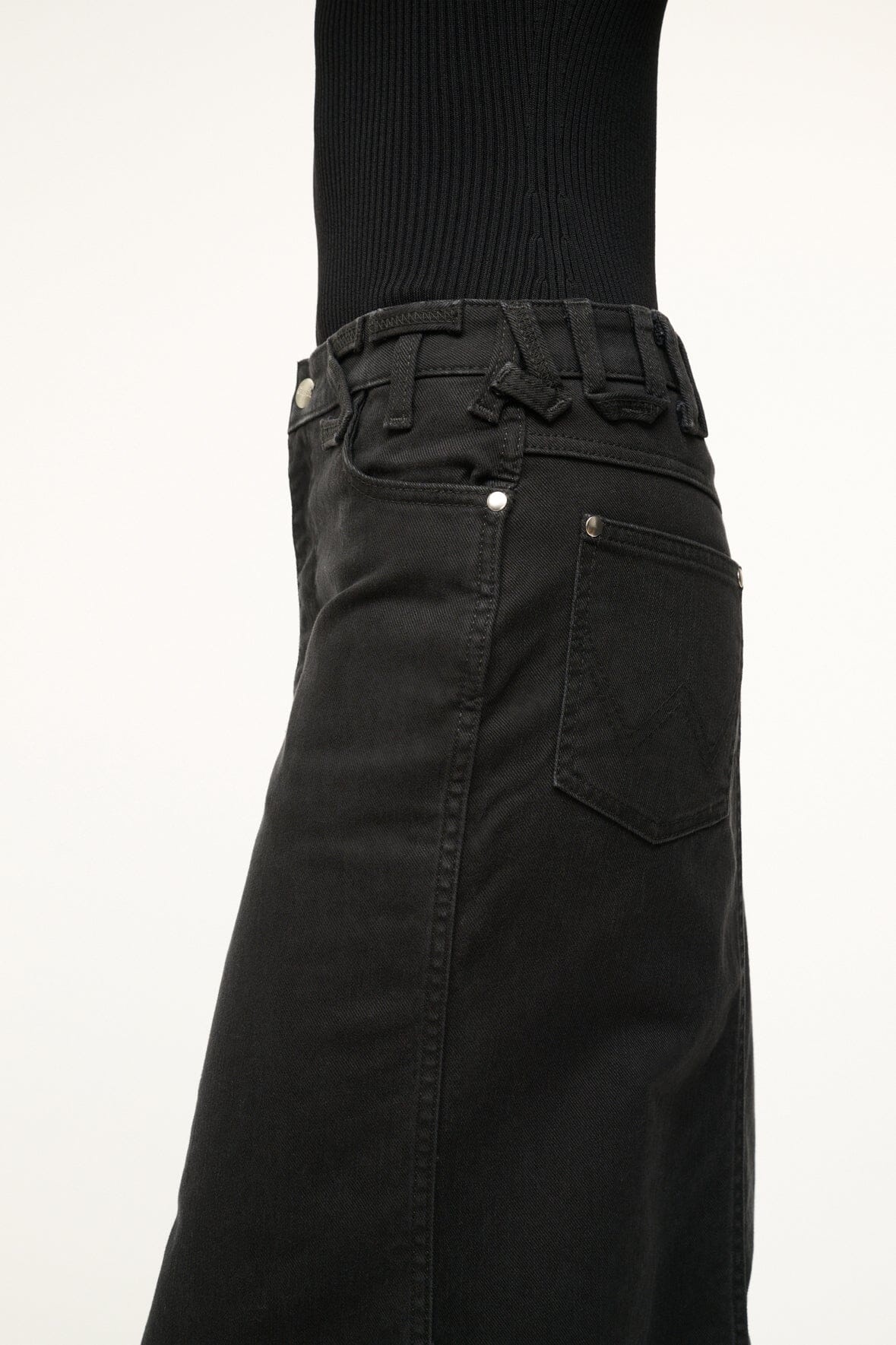 STAUD WRANGLER THE MAXI SKIRT BLACK - 5