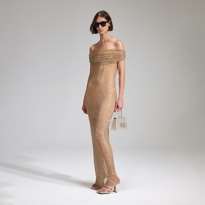 self-portrait Champagne Rhinestone Bow Envelope Mini Bag outlook