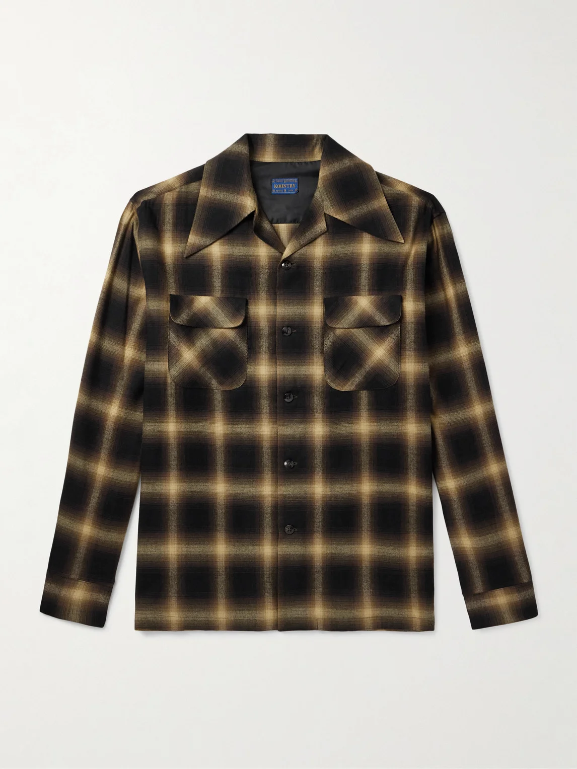 Kountry Camp-Collar Checked Cotton-Blend Flannel Shirt - 1
