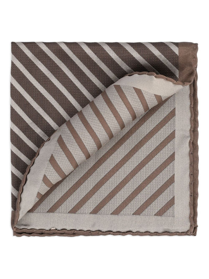 Brunello Cucinelli striped pocket square outlook