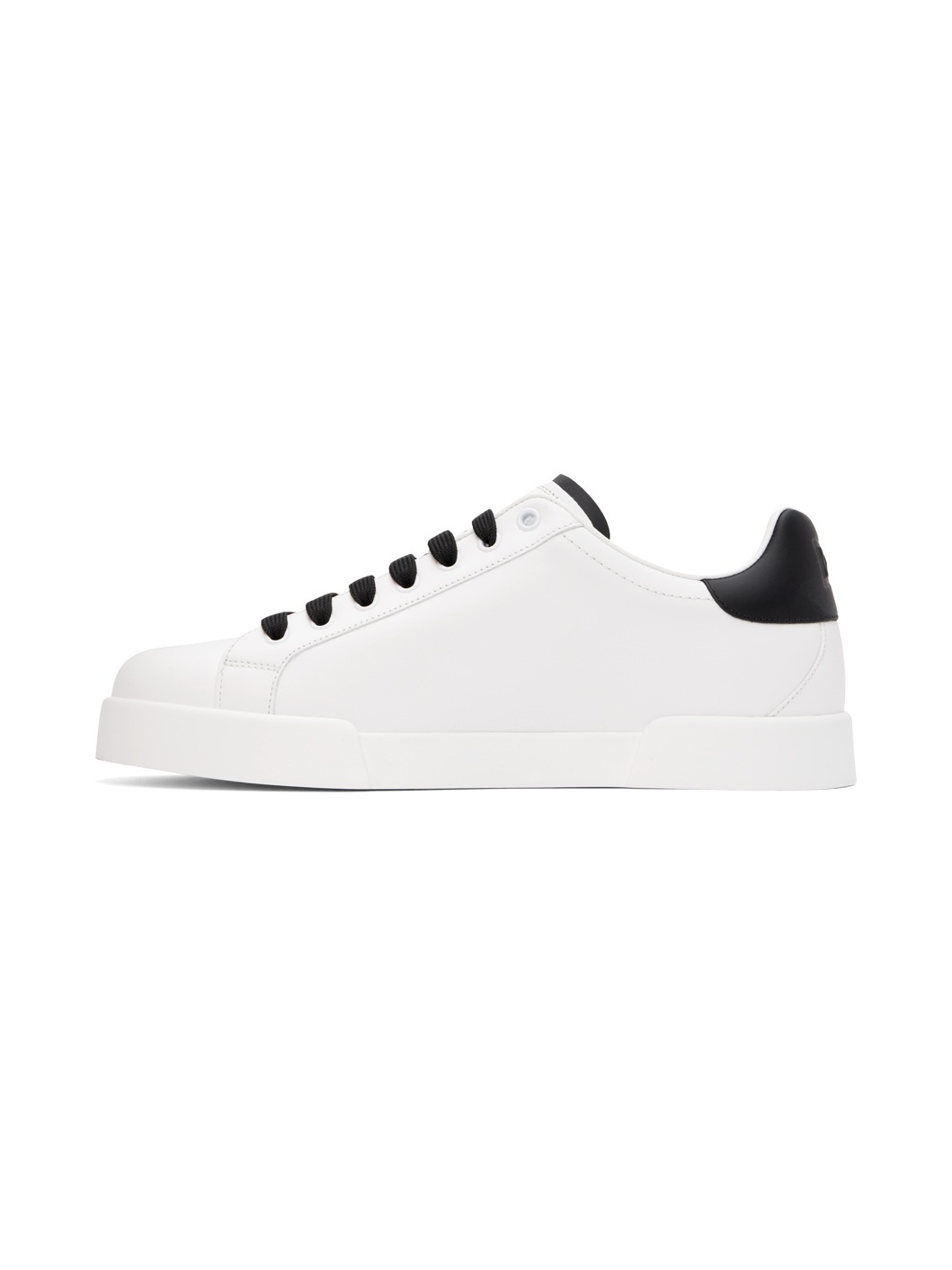 White & Black Calfskin Portofino Sneakers - 3