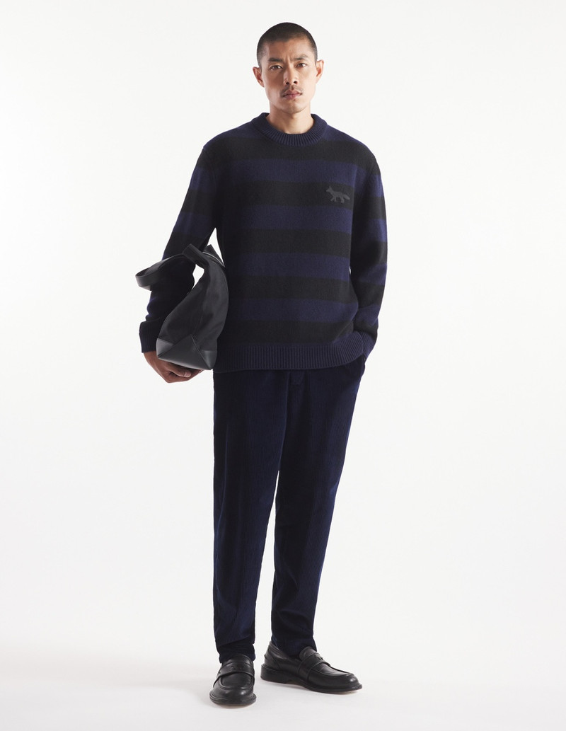 Maison Kitsuné FESTIVE PROFILE FOX PATCH STRIPPED JUMPER outlook