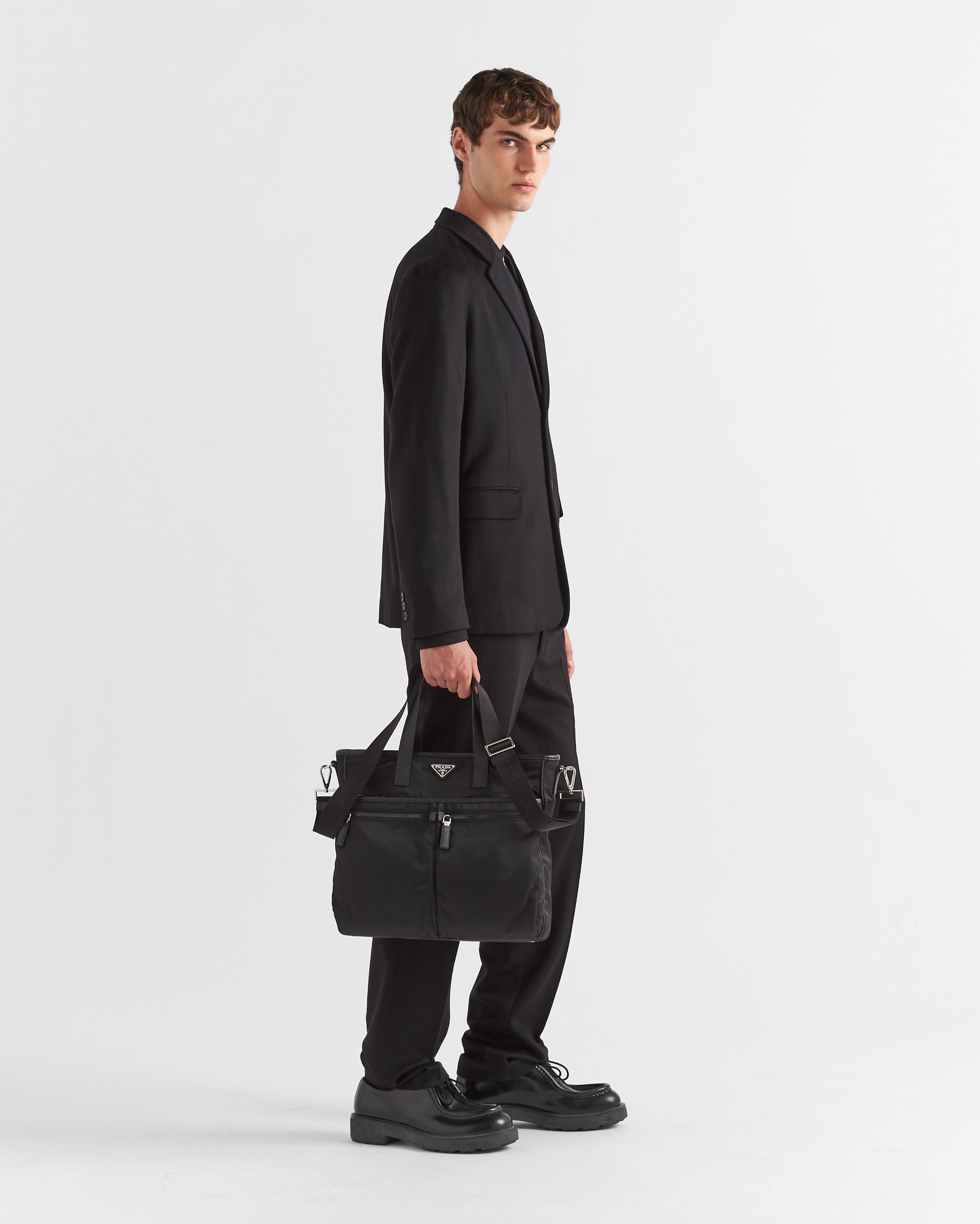 Re-Nylon and Saffiano leather tote bag - 2