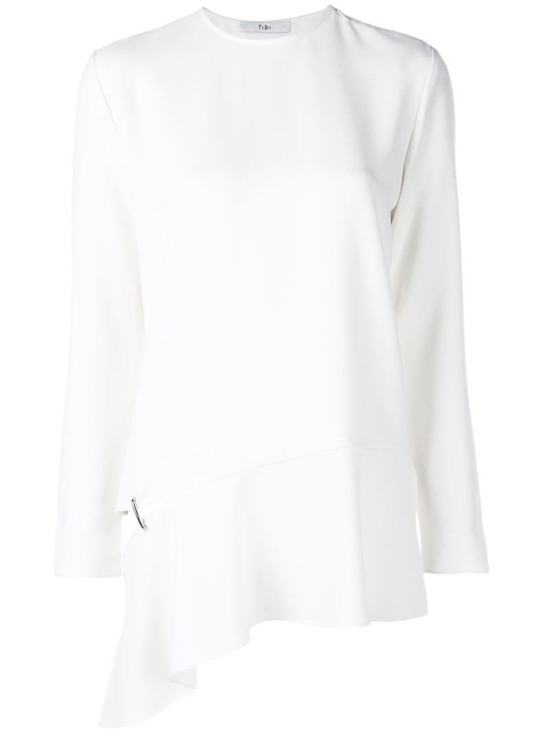 long sleeve detached hem blouse 1
