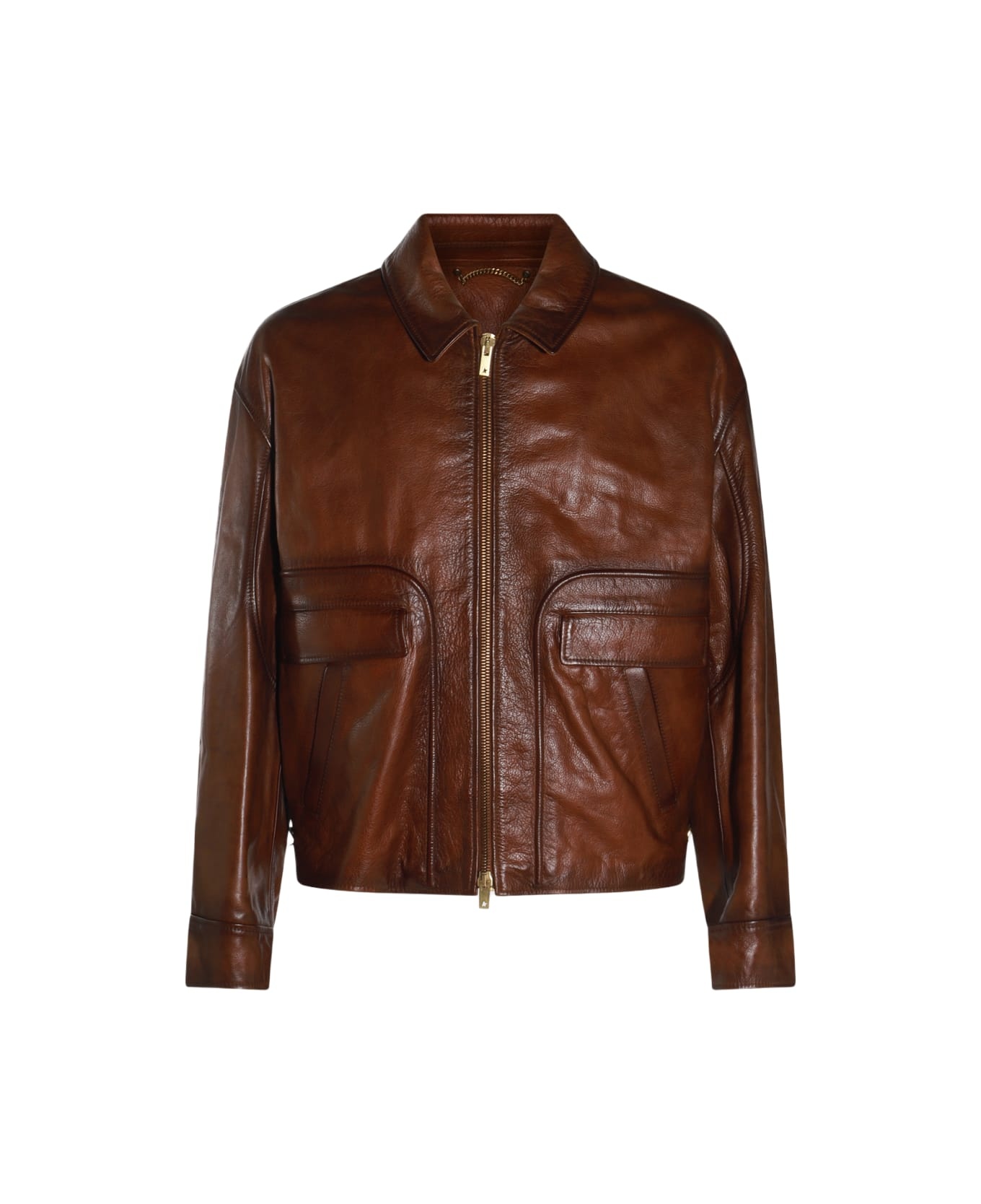 Dark Brown Leather Jackets - 1