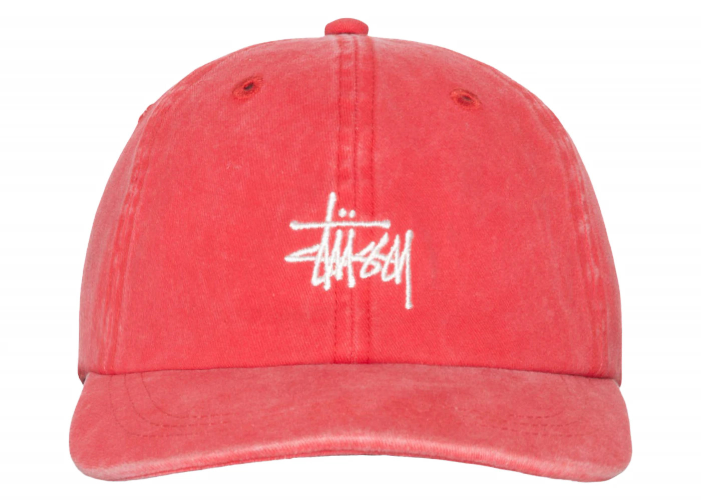 Stussy Low Profile Basic Washed Strapback Raspberry - 2