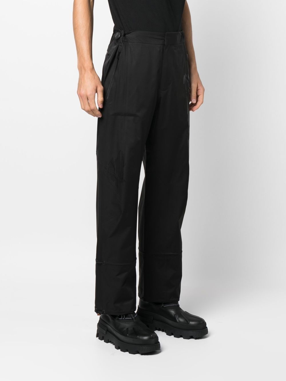 toggle-cuff straight-leg trousers - 3