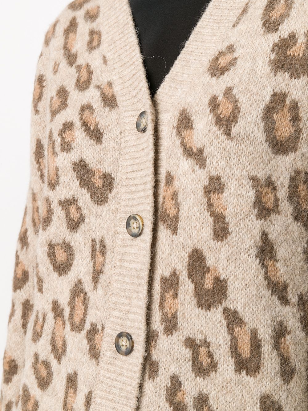 leopard print knit cardigan - 5